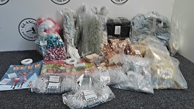 Lot 37 - Qty of Christmas Miscellaneous inc Garlands , Tree Decorations, String Lights, Miniature Trees For Decor & More - New