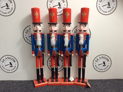 Lot 93 - 4 Blue & Red Jumbo Nutcrackers Measuring 70cm - New