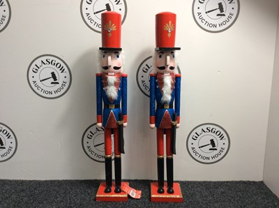 Lot 29 - 2 x Blue & Red Jumbo Nutcrackers Measuring 70cm - New