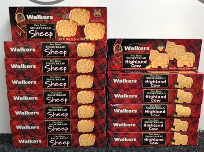Lot 210 - 14 boxes of Walkers pure butter shortbread in shape of cows or sheep