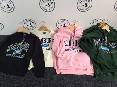 Lot 211 - 7 new Scotland/ Edinburgh hoodies and 3 jumpers in assorted sizes / colours