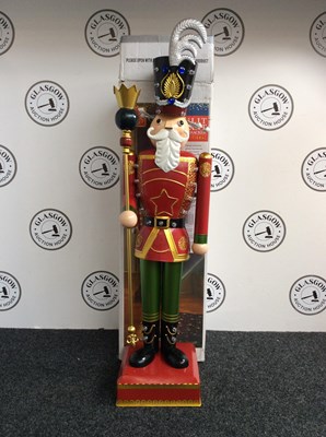 Lot 151 - 4FT Light Up Battery Operated Metal Nutcracker - New