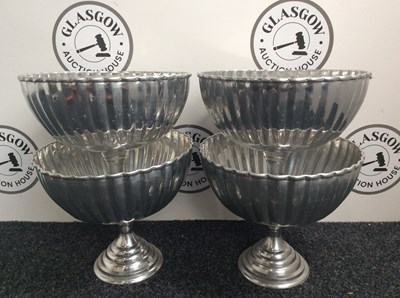 Lot 8 - 4 large silver finish goblet bowls