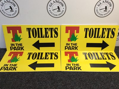 Lot 22 - 4 T in the park Toilet signs