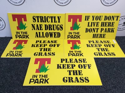 Lot 25 - 5 T in the park instruction signs