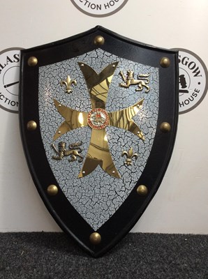 Lot 53 - Black and silver shield bearing lion and cross details