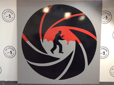 Lot 51 - Large square prop 007 James bond style sign