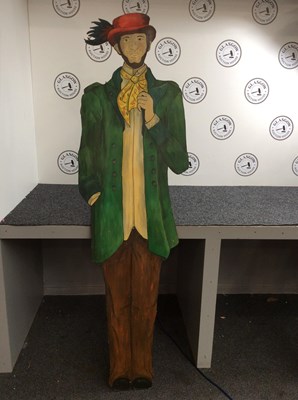 Lot 64 - Tall wooden prop cutout gentleman