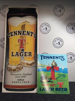Lot 59 - 2 tennents lager prop advertising signs