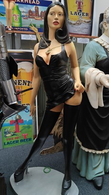 Lot 61 - Large dominatrix style statue in provocative pose - missing whip and some refinishing paintwork
