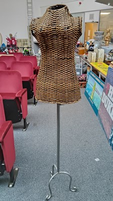Lot 65 - Stylish top half woven mannequin in stand