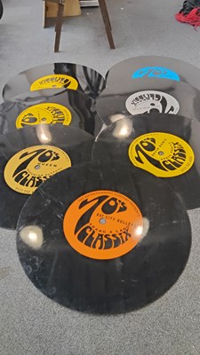 Lot 73 - 7 huge vinyl records for wall display or table tops
