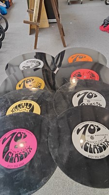 Lot 70 - 8 huge vinyl records for wall display or table tops