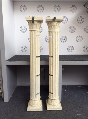 Lot 80 - 2 marble effect 6' prop pillers with shelf or similar cutouts