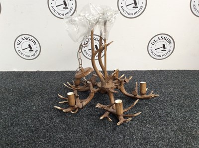 Lot 82 - Antler style ceiling light with minor damage