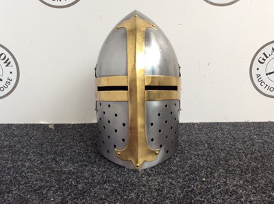 Lot 87 - Traditional style metal helmet for decoration or dressup