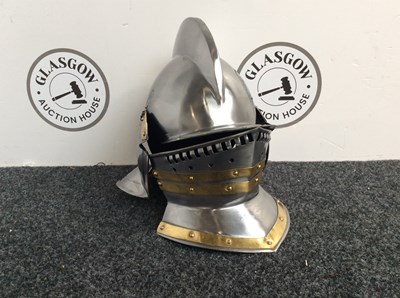 Lot 86 - Traditional style metal helmet for decoration or dressup