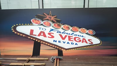 Lot 96 - Huge las Vegas advertising prop sign 8ft x 3ft