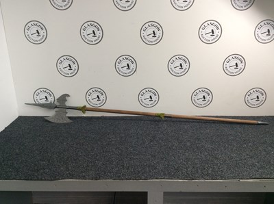 Lot 99 - Traditional style halberd featuring axe, spear and butt detail - prop display only