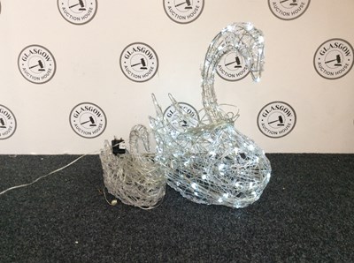 Lot 112 - 2 light up decorative swans
