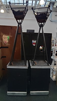 Lot 136 - Pair of large gas fired coal effect burners on stands untested