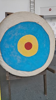 Lot 144 - Archery staw target on wooden stand