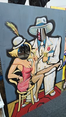 Lot 142 - Funny prop photo display with casino / gangster theme