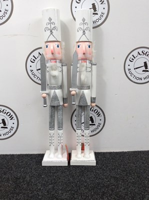 Lot 153 - Two Silver & White Nutcrackers 70cm - New