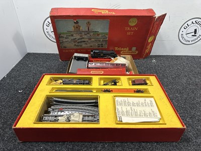 Lot 21 - Vintage Tri Ang Model Train Set With Tracks, Engines & Accessories - Used