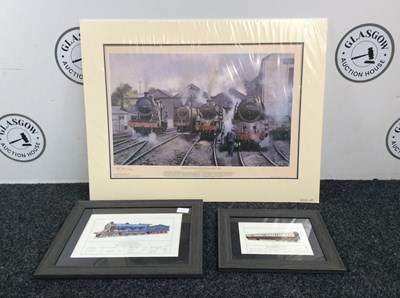 Lot 133 - Preparing The Last “Pines” At Bath Green Park. Strictly Limited Edition of 850 & 2 Caledonian Railway Framed Pictures