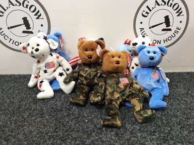 Lot 71 - 8x ty beanie bears.