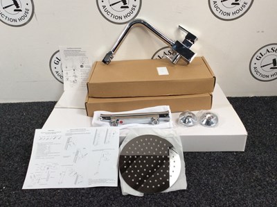 Lot 12 - Two Kitchen Tall Taps & Shower With Rainfall Head - New