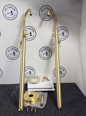 Lot 19 - Two Large Golden Finish Taps With Shower Attachment - New
