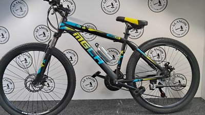 Lot 202 - MGLH 26" Wheel Sport Mountain Bike Front & Rear Disk Breaks, Black/Yellow/Blue - New