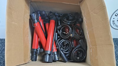 Lot 23 - Box Containing 10 Bike Pumps & 9 Bike Locks with Keys - New