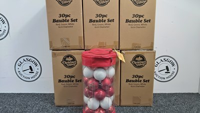 Lot 45 - 6 sets of Xmas baubles 30 pack