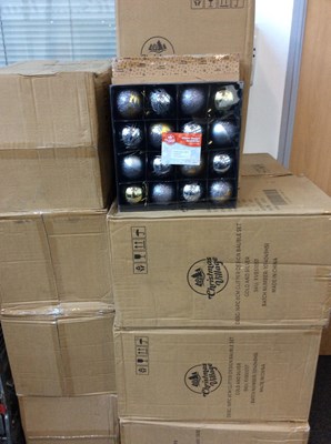 Lot 201 - 11 boxes of new Xmas baubles
