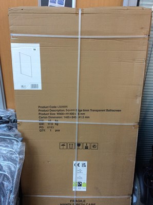 Lot 198 - 2 Black Gloss Shower Screens Measuring W800XH1400XT6mm