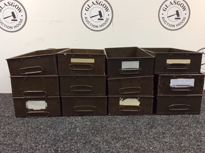 Lot 228 - 12 vintage metal drawers