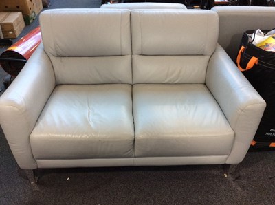 Lot 211 - Next 2 seater couch and 2 chairs in grey leather
