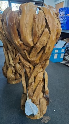 Lot 117 - Large natural wood floor lamps approx 1.2m high