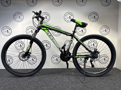 Lot 177 - NEWMIWA 26" Wheel Sport Mountain Bike W Front & Rear Disk Breaks, Black & Green - New