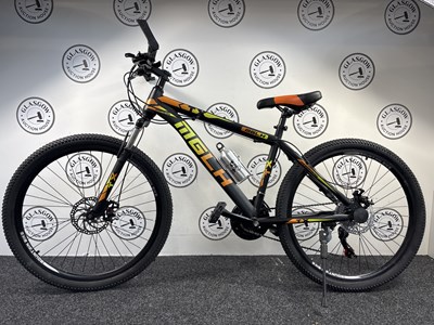 Lot 179 - MGLH 26" Wheel Sport Mountain Bike Front & Rear Disk Breaks, Black/Yellow/Orange - New