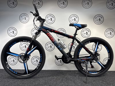 Lot 180 - MGLH 26" Wheel Sport Mountain Bike Front & Rear Disk Breaks, Black/Blue/Red - New