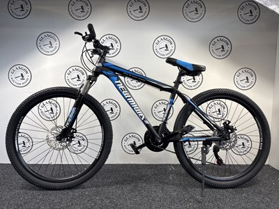 Lot 149 - NEWMIWA 26" Wheel Sport Mountain Bike W Front & Rear Disk Breaks, Black & Blue - New