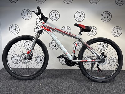 Lot 150 - NEWMIWA XML 26" Wheel Sport Mountain Bike Front & Rear Disk Breaks, Silver/Red/White - New