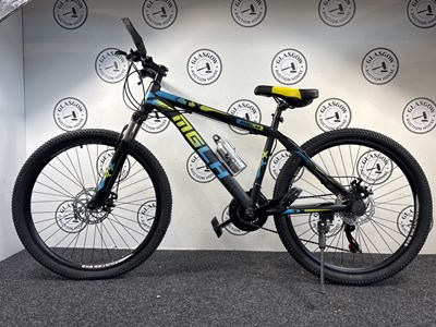 Lot 148 - MGLH 26" Wheel Sport Mountain Bike Front & Rear Disk Breaks, Black/Yellow/Blue - New