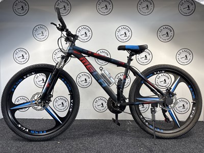 Lot 147 - MGLH 26" Wheel Sport Mountain Bike Front & Rear Disk Breaks, Black/Blue/Red - New
