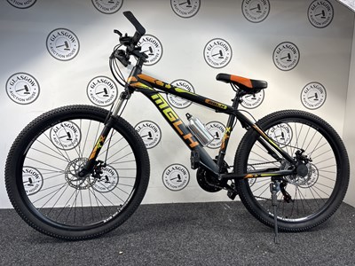 Lot 146 - MGLH 26" Wheel Sport Mountain Bike Front & Rear Disk Breaks, Black/Yellow/Orange - New