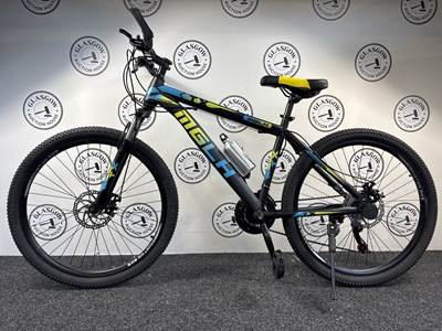 Lot 183 - MGLH 26" Wheel Sport Mountain Bike Front & Rear Disk Breaks, Black/Yellow/Blue - New